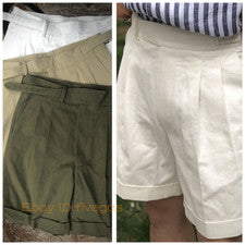 Pantalones Cortos Gurkha de Algodón de Verano para Hombres Pantalones Sueltos de Carga Estilo Británico S-5XL