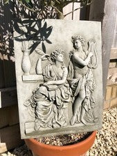 Placa de piedra colgante romana grande para damas | Decoración de arte de pared para dama griega al aire libre