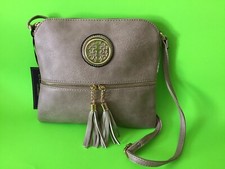 Bolso de mano para mujer DELUXITY Los Angeles beige con dorado