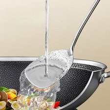 Espátula Wok 38,5 x 10 cm Acero Inoxidable 316 y para Nogal para Mango Herramienta de Cocina