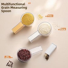 Cuchara de arroz con mango antideslizante y marcas de medición para ingredientes secos