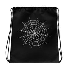 Bolso ceñido con cordón estilo gótico de Halloween tela de araña espeluznante