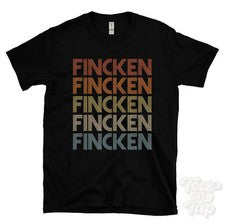 CAMISETA FINCKEN ESTILO RETRO REPETIDO Hombre y Mujer Novedad Genial Nombre Regalo