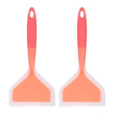 Espátula de silicona Tamagoyaki 2 piezas, espátula antiadherente para panqueques, naranja/rosa