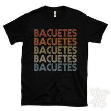 CAMISETA BACUETES ESTILO RETRO REPETIDO Hombre y Mujer Novedad Genial Nombre Regalo