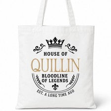 Bolso de Mano QUILLIN Family Surname House Of White Algodón