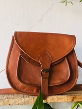 Bolso Mensajero Nuevo De Cuero De Cabra Filtrado Para Mujeres Marrón