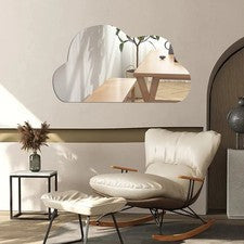 Pegatina única PET Silver Cloud Espejo para decoración de pared llamativa hágalo usted mismo