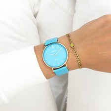 Oozoo Reloj De Pulsera Para Dama Vintage Analógico De Cuero Azul UOC20323