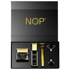 NOP Set de lujo antienvejecimiento suero de orquídea negro crema para ojos crema facial rodillo