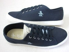 Zapatos clásicos a rayas Sam originales Penguin para hombre de lona con cordones azul oscuro nuevos en caja