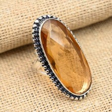 Joyería de anillo de plata de ley 925 hecha a mano con piedras preciosas de morganita
