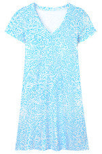 Vestido para mujer - Vestido estampado azul cielo - Vestido camiseta - XL - Jersey algodón