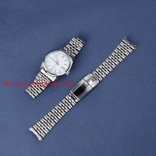 Correa de reloj con cierre de despliegue de ostra pulsera Jubilee plateada de 20 mm para Casio MTP1302