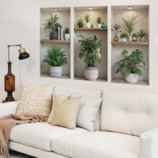 Pegatinas de pared 3D para decoración de interiores y interiores de plantas arte de pared creativo diseño hágalo usted m