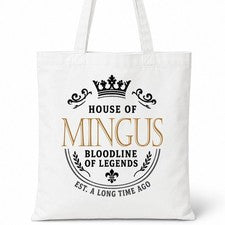 Bolso de Mano House Of MINGUS Family Name Algodón Blanco Regalo