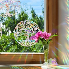 Deslumbrante para decoración del hogar con pegatinas reflectantes de arco iris fáciles de aplicar