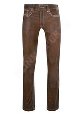 PANTALONES DE MODA DE CUERO REAL PARA HOMBRE MOTOCICLISTAS SLIM FIT JEANS ESTILO MOTO
