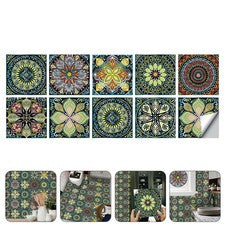 10 calcomanías de pared autoadhesivas para azulejos mandala para decoración del hogar