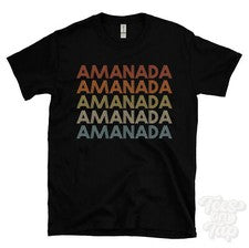 CAMISETA ESTILO RETRO REPETIDA AMANADA Hombre y Mujer Novedad Genial Nombre Regalo