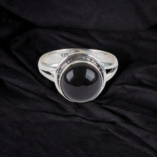 Anillo de plata de ley 925 con piedras preciosas de turmalina negra hecho a mano joyería anillo regalo