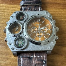 Reloj HP 1349 OULM Marrón 2 Piezas Correa 4 Esfera Acero Inoxidable Trasero