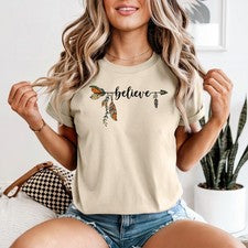 Camiseta Believe Mujer Estilo Boho Espiritualidad Regalo Cumpleaños Para Ella