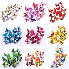 12x Pegatina de Pared Extraíble Doble Ala Calcomanía Macnética Mural Decoración del Hogar 6 - 12 cm