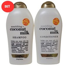 Juego de champú y acondicionador OGX leche de coco 19,2 fl oz cada uno hidratante cuidado del cabello