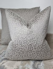 Funda Cojín Texturizada Gris Lujo 18"x18" Decoración Moderna Tela de Diseñador
