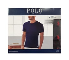 Paquete de 3 camisetas Polo Ralph Lauren negras ajustadas cuello redondo para hombre