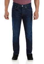 MEZCLA Regular Cónico Calce Ajustado Moda Hombres Jeans Lavado Oscuro Pantalones Denim NUEVO