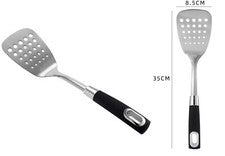 ESPÁTULA REBANADORA DE PESCADO DE ACERO INOXIDABLE MANGO DE AGARRE SUAVE UTENSILIO DE COCINA