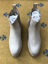 Louis Vuitton Botas Chelsea Zapatos al Tobillo Cuero Marfil Para Hombres Reino Unido 9.5 EE. UU. 10.5 Nuevo