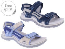 Sandalias deportivas Free Spirit para mujer con tiras y cierre táctil punta abierta zapatos