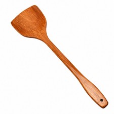 Volteador de sartenes de madera sin astillas espátula de madera ergonómica para cocina