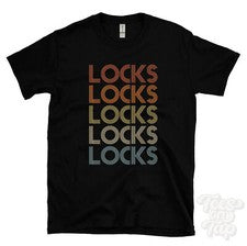 CAMISETA ESTILO RETRO REPETIDO LOCKS para hombre y mujer novedad genial nombre regalo