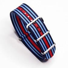Correa de reloj de nailon de una pieza inspirada en Martini Lancia Rally Racing colores