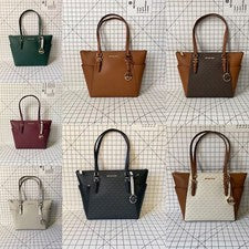 Nuevo con etiquetas Bolso de hombro Michael Kors Charlotte Signature de cuero con cremallera superior