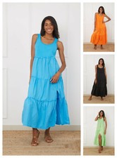 Vestido largo de volantes Italy Fashion vestido de tirantes vestido de verano vestido maxi talla 38-40
