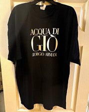 Camiseta Acqua Di Gio Para Hombre 2XL Negra Calce Regular Algodón Gráfico