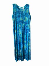Maxi Vestido French Laundry Para Mujer S Azul Floral Sin Mangas Calado