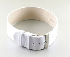 Feinstes Leder Durchzugs-Uhrenarmband Modell Luzern weiß 22 mm