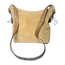 Bolso Mensajero Coach Gamuza Tostado Boho Vibraciones Hermosos Detalles Vaquera Costera Nuevo con Etiquetas