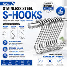 Gancho en S de acero inoxidable para cocina utensilios de metal colgador de ropa Reino Unido 10 un.