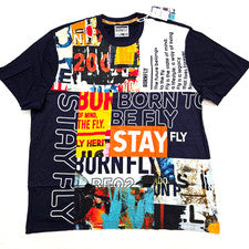 Camiseta Born Fly Para Hombre Grande y Alta Blanca Azul Marino Naranja Rojo Diseño Gráfico 4XL