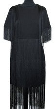 VESTIDO DE FIESTA VESTIDO SEÑORA NEGRO FLECOS LAVISH ALICE talla 42 (14) NUEVO