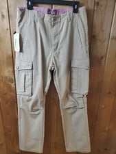 Pantalones cargo Match & Matchstick negros multi bolsillo ropa de calle para hombre talla 32X30 NUEVO