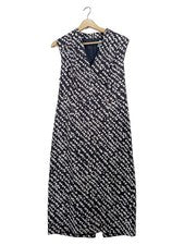 Vestido de verano Comma negro estampado cuello en V vestido mujer talla 40 L