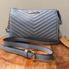 Cartera Bandolera STEVE MADDEN Para Mujer Azul Blexi Chevron Edredón Cuero Sintético